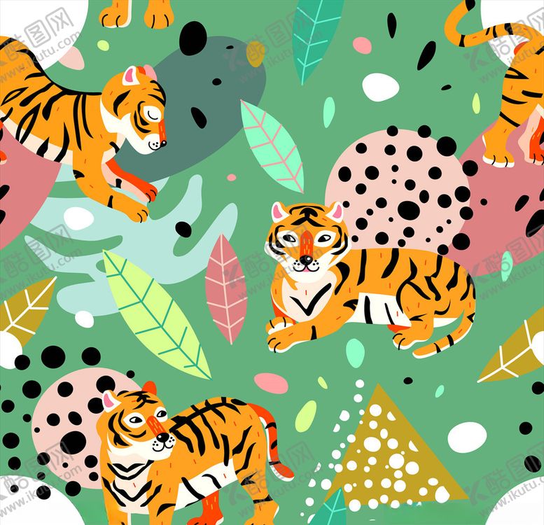 编号：28187209160229359757【酷图网】源文件下载-老虎印花