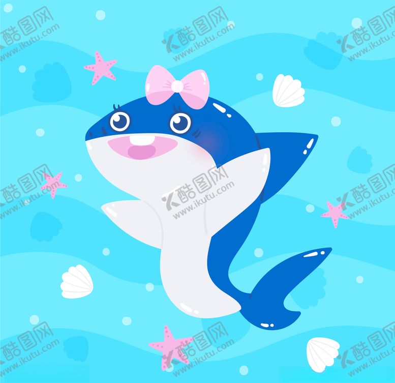 编号：21218207121704058687【酷图网】源文件下载-手绘矢量鲨鱼
