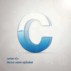 时尚卡通英文字母C字设计艺术字