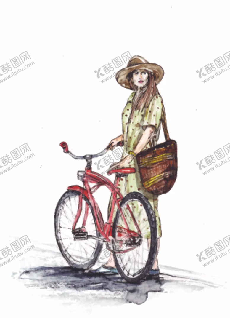 编号：98066404231400033315【酷图网】源文件下载-自行车与女孩