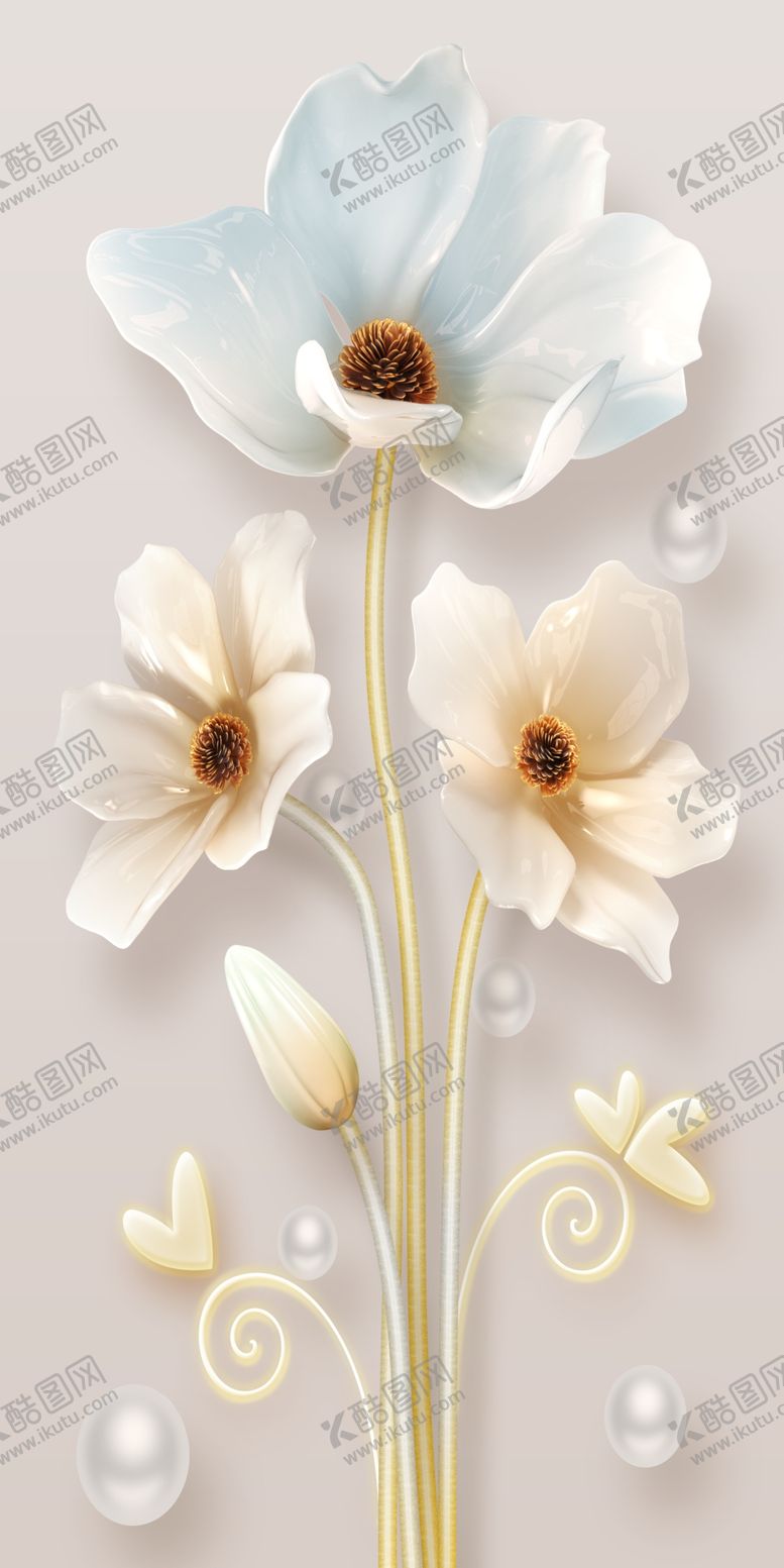 编号：34070909120027316966【酷图网】源文件下载-家和富贵玉雕花卉电视背景墙图片