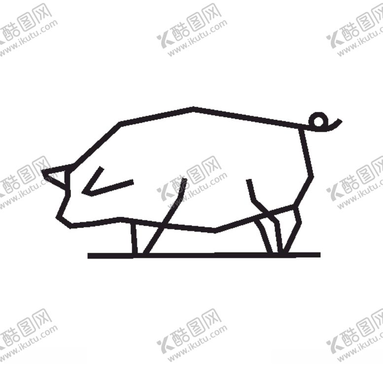 编号：39329609230218092761【酷图网】源文件下载-猪简笔画矢量素材速写