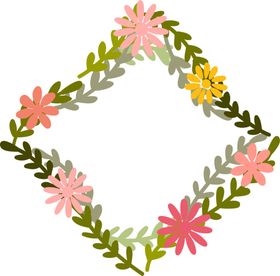 花朵标签免抠图环留言框png边框