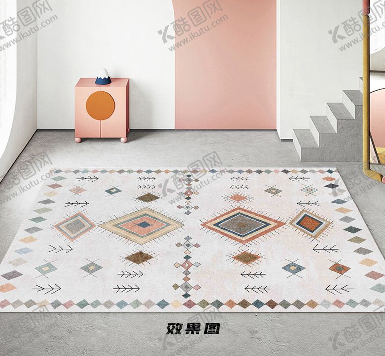 编号：05174809210356308632【酷图网】源文件下载-北欧简约现代摩洛哥几何轻奢地毯