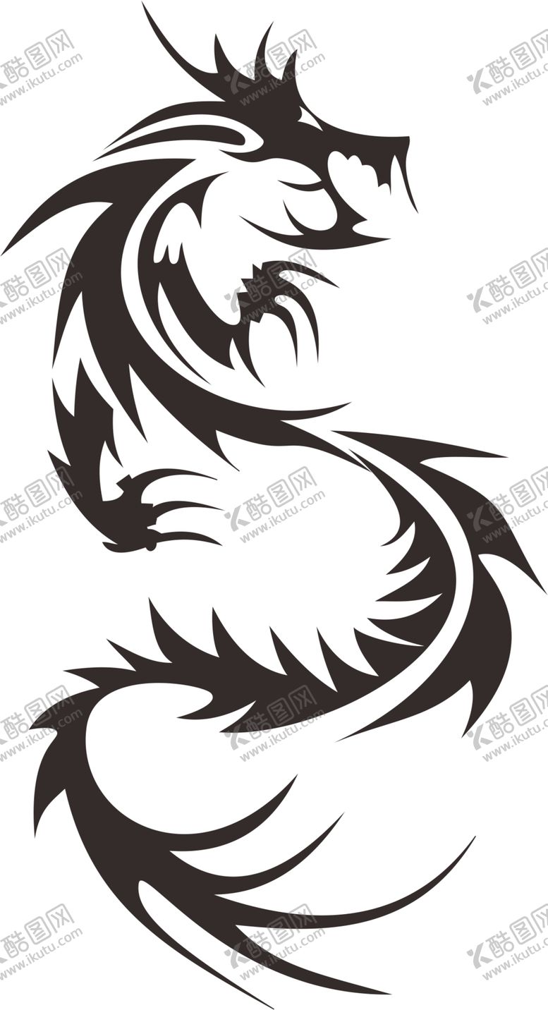 编号：84450707130437297825【酷图网】源文件下载-剪影中国龙