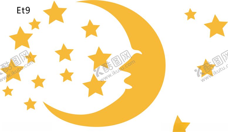 编号：80736407140658057445【酷图网】源文件下载-卡通星星月亮矢量图