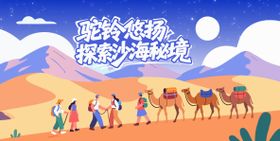 沙漠矢量夜晚插画主画面