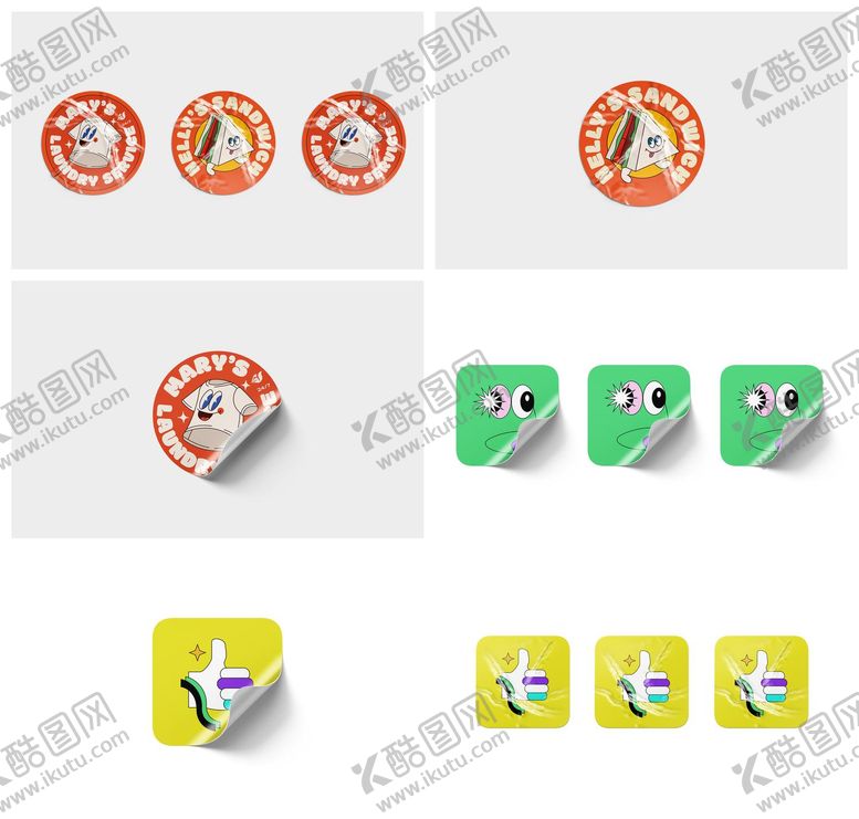 编号：30766311300354053330【酷图网】源文件下载-贴纸卡通简约样机