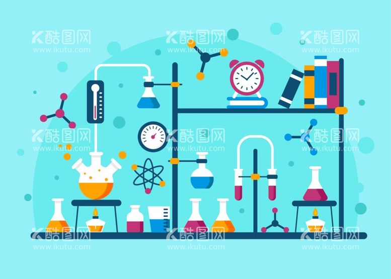 编号：93215711300730321698【酷图网】源文件下载-试管烧瓶化学插画