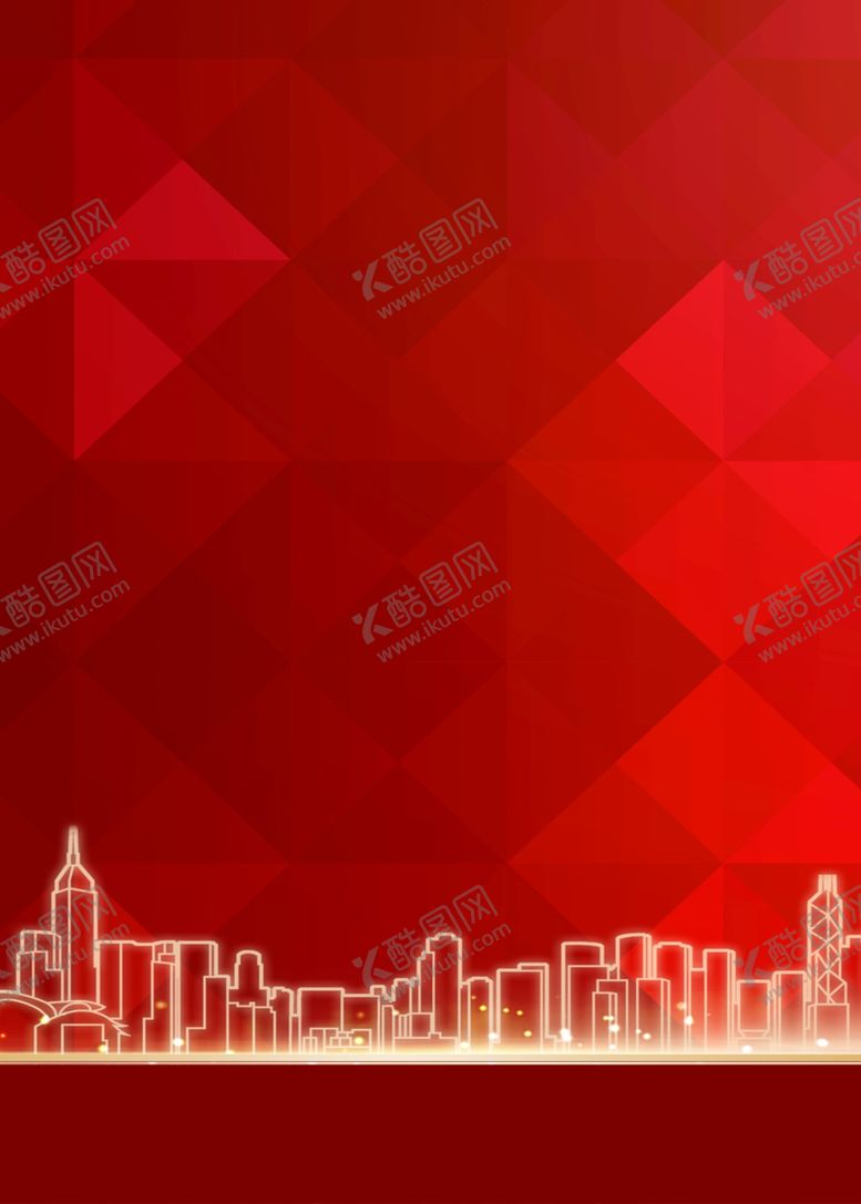 编号：95280309151841415295【酷图网】源文件下载-红色背景海报背景城市虚影