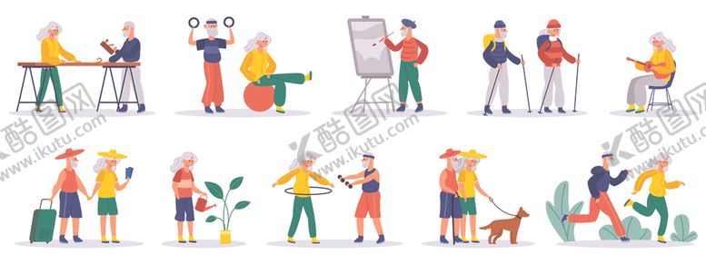 编号：75571904091859146100【酷图网】源文件下载-老人日常插图