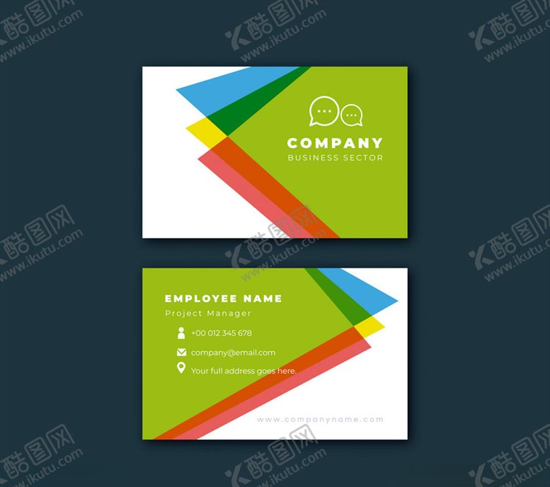 编号：64741510040503067789【酷图网】源文件下载-彩色商务名片正反面设计