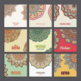多样曼陀罗风格卡片设计