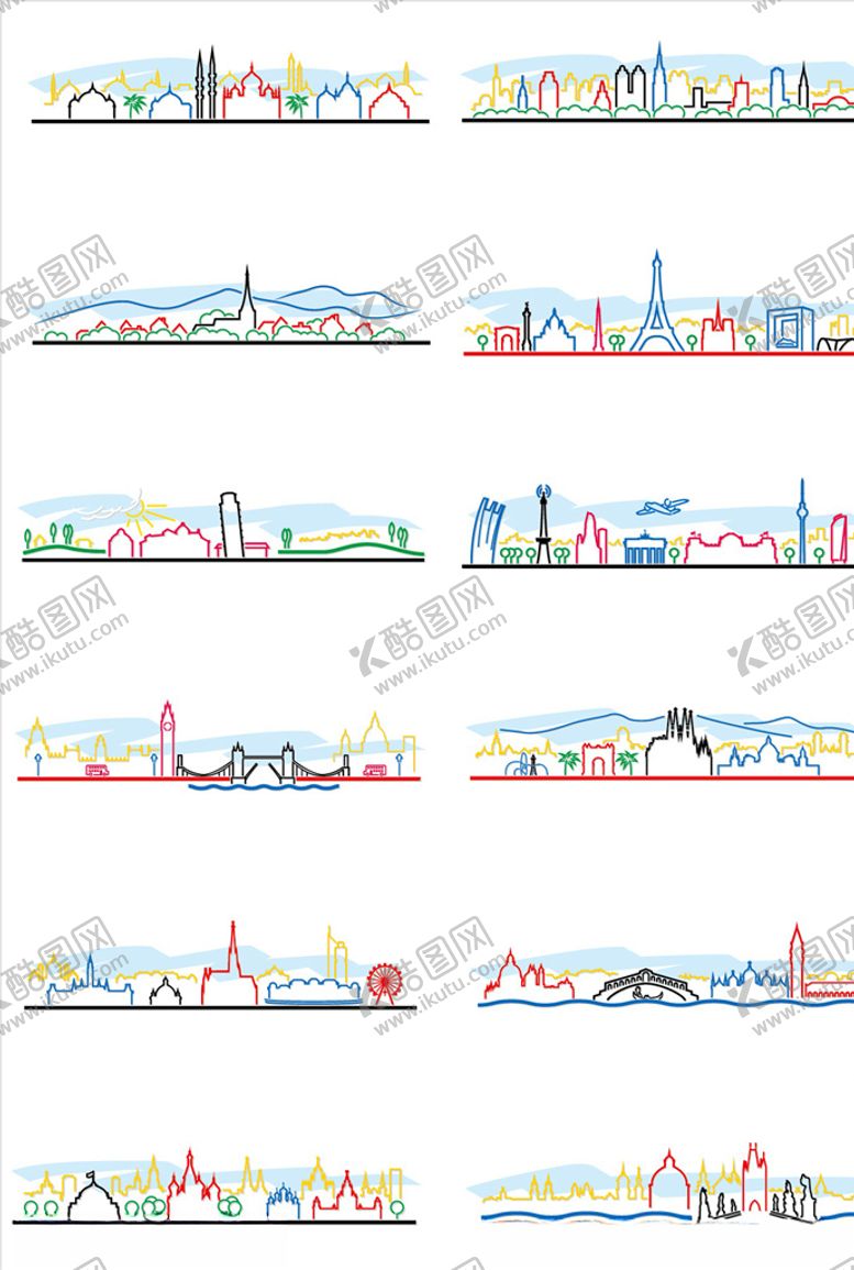 编号：56948007040511006956【酷图网】源文件下载-城市剪影