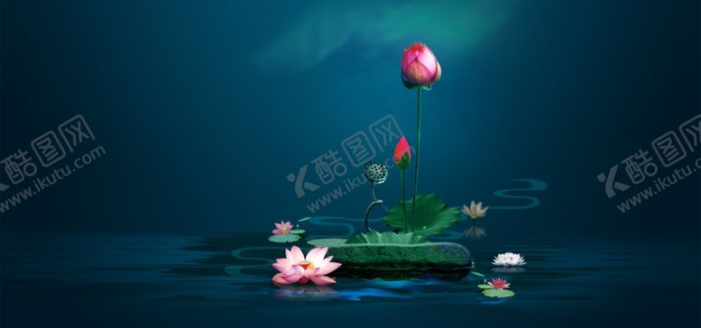 编号：81222705062016134289【酷图网】源文件下载-荷花国风古风背景海报素材