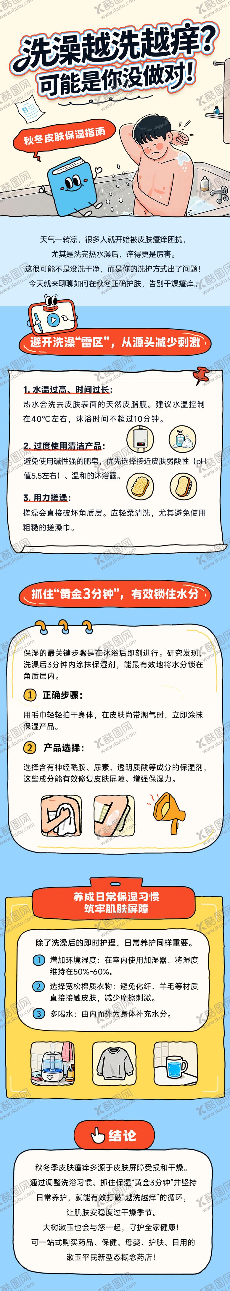 编号：99575003241640469709【酷图网】源文件下载-秋冬皮肤保湿指南​​长图