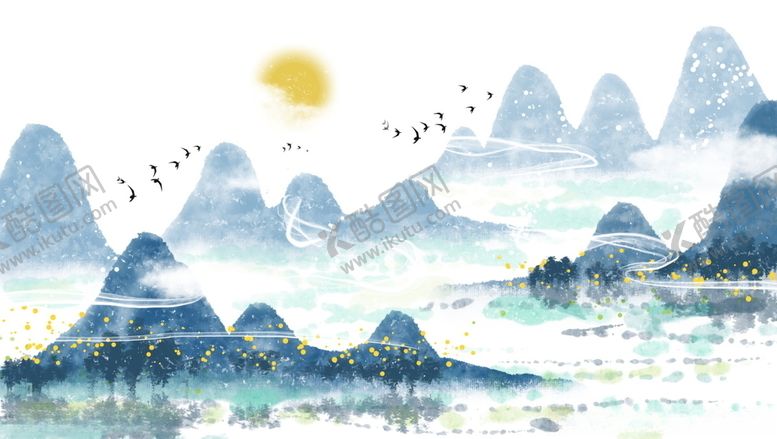 编号：26229104281157046573【酷图网】源文件下载-中国风山水背景