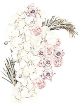 北欧小清新水彩植物图案