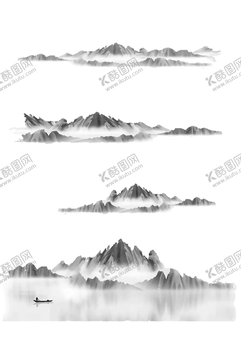 编号：34560209292222409483【酷图网】源文件下载-水墨画山