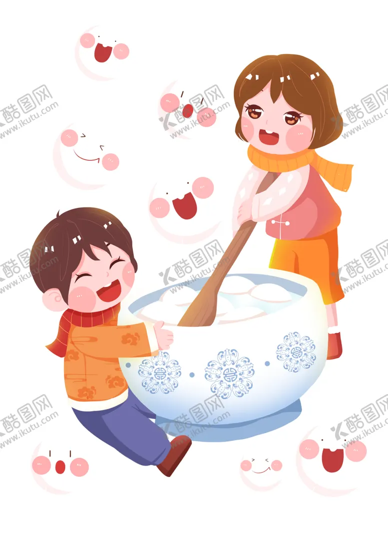 编号：96410501290327079977【酷图网】源文件下载-元宵节元宵吃汤圆