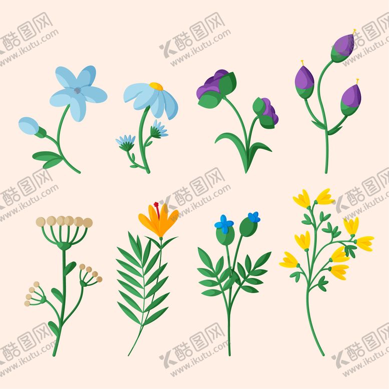 编号：39526009161152470856【酷图网】源文件下载-各种花朵手绘