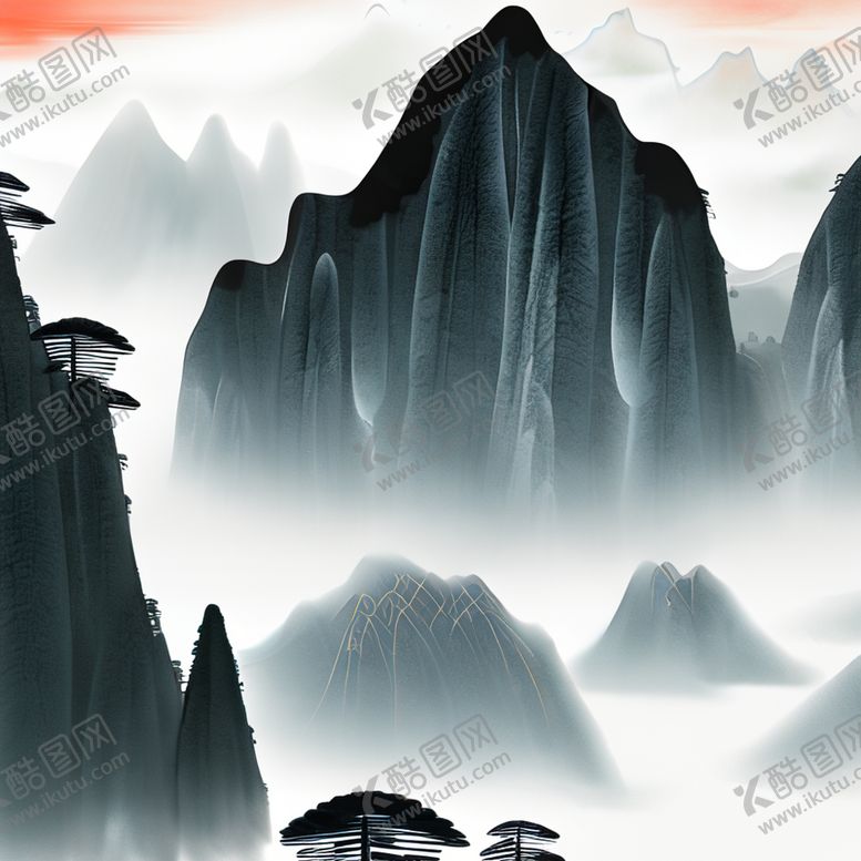 编号：75410712160514007326【酷图网】源文件下载-水墨山水画