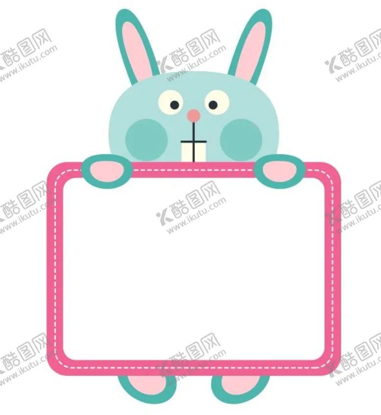 编号：60128202030141239700【酷图网】源文件下载-矢量卡通小兔子提示牌