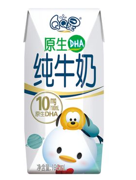 QQ星原生纯牛奶195ML