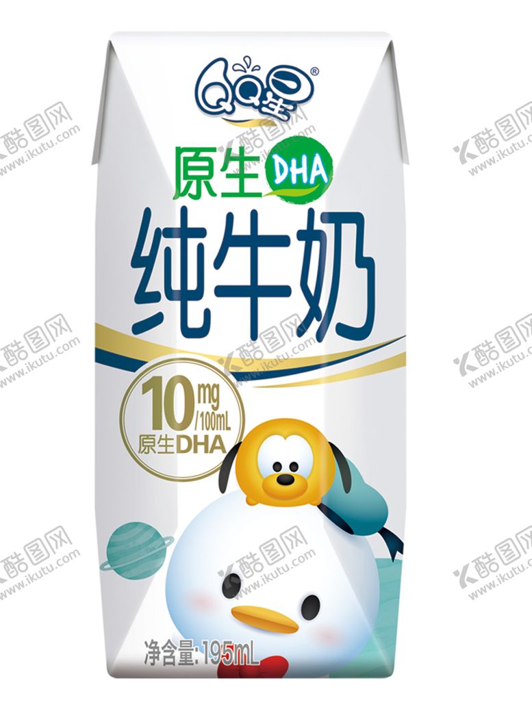 编号：75996407070554257705【酷图网】源文件下载-QQ星原生纯牛奶195ML
