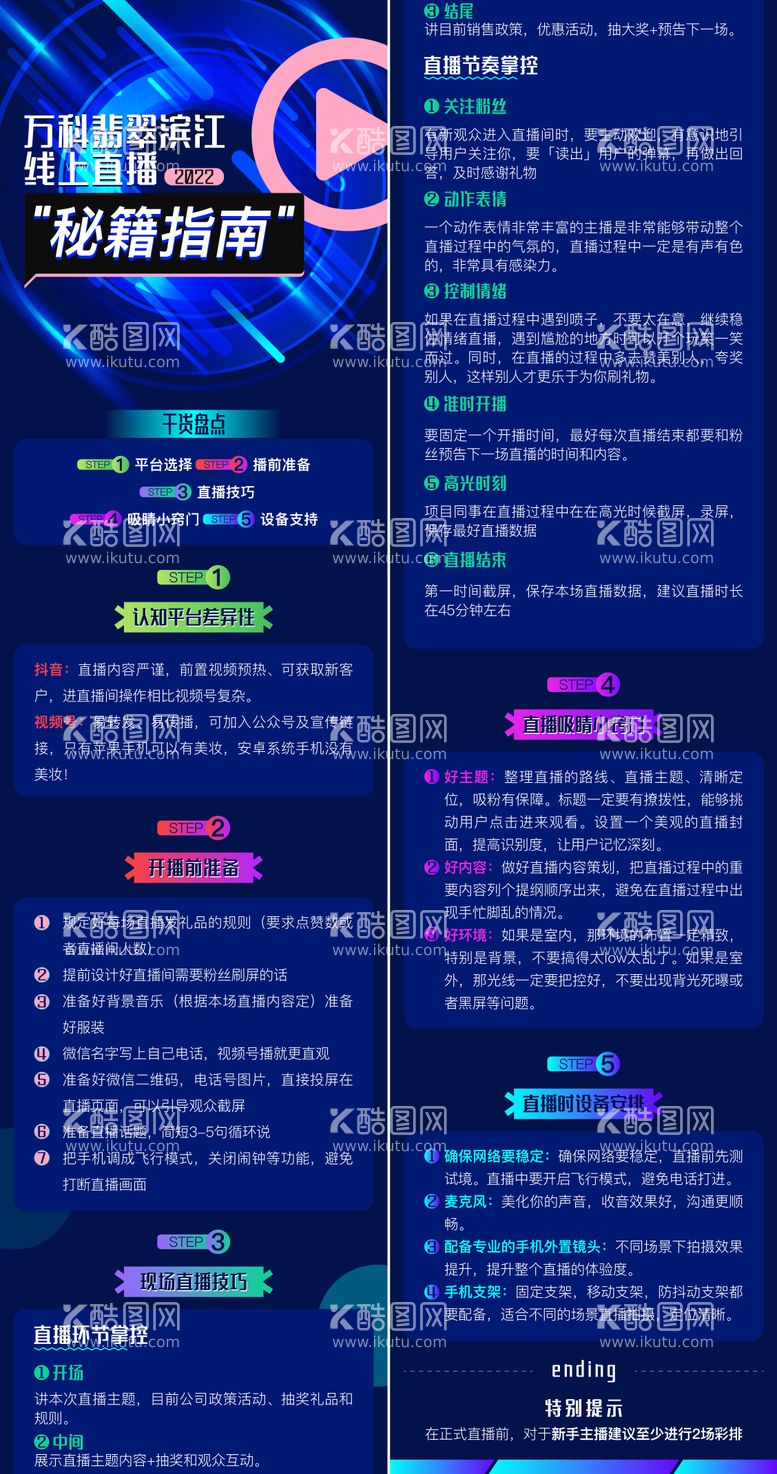 编号：82680211160259575022【酷图网】源文件下载-直播攻略长图 