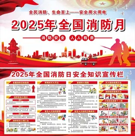 2025年全国消防月宣传展板