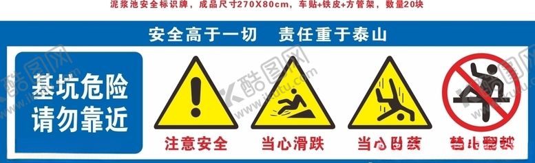 编号：36233107042202142654【酷图网】源文件下载-基坑安全标示牌