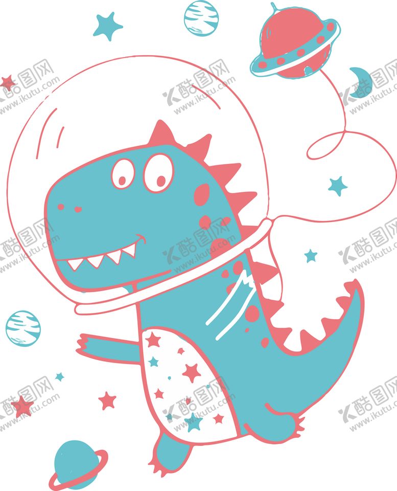 编号：29340510020647355170【酷图网】源文件下载-卡通手绘小恐龙