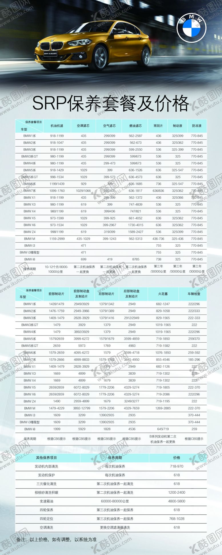 编号：57301705050758489054【酷图网】源文件下载-保养套餐展架