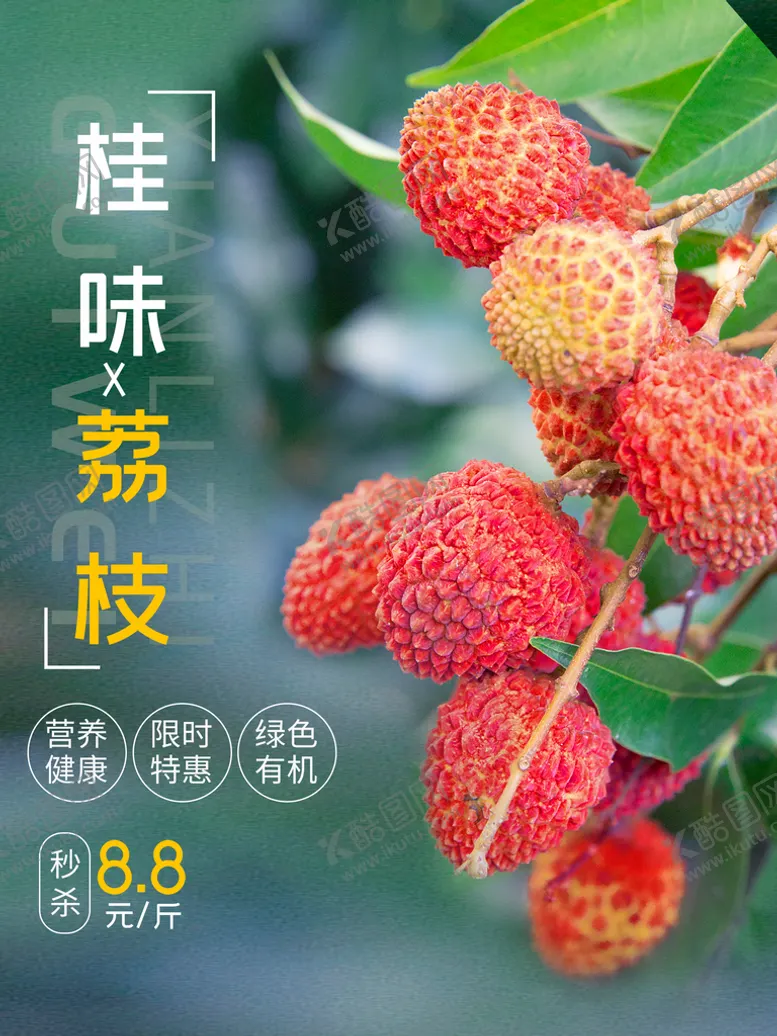 编号：47952109132005509462【酷图网】源文件下载-桂味荔枝新鲜水果海报番荔枝荔枝展板