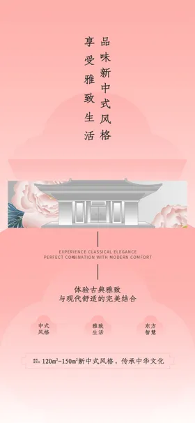 地产海报洋房别墅易拉宝中式
