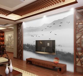 水墨山水背景墙