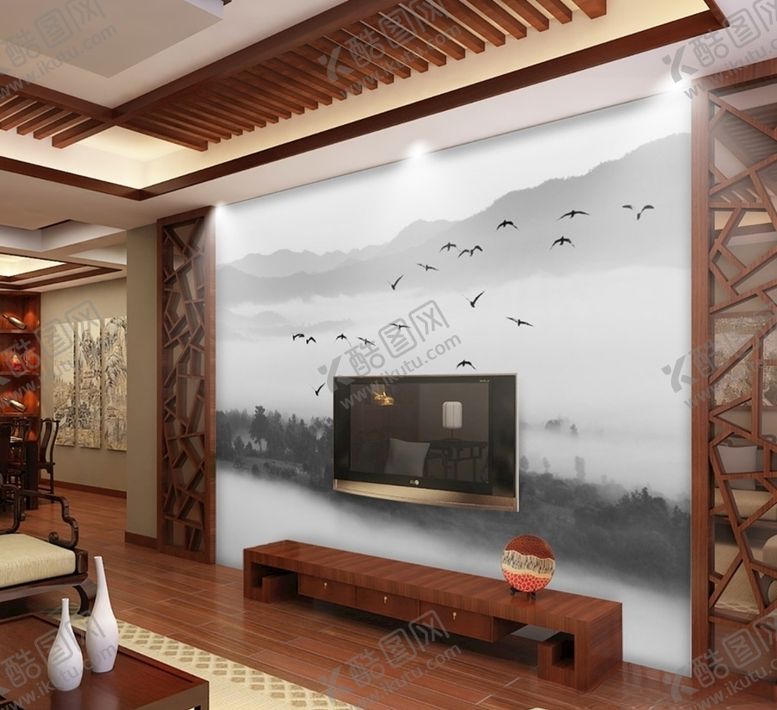 编号：53921809170151207530【酷图网】源文件下载-水墨山水背景墙