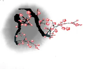 水墨梅花免扣素材腊卉背景