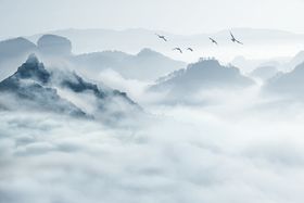 新中式水墨山水背景墙