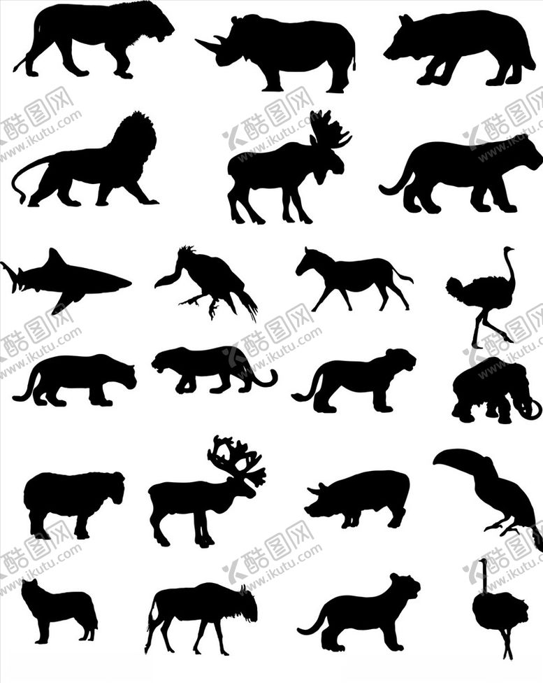 编号：90664809150425133914【酷图网】源文件下载-动物剪影