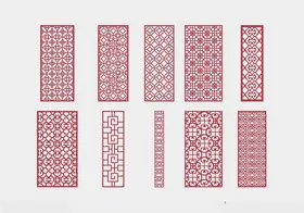 中式镂空雕花隔断