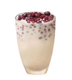 手绘红豆奶茶