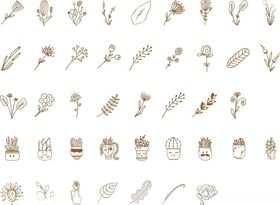 植物手绘艺术线条图