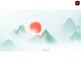 中国风山水背景