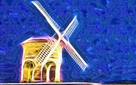 创意抽象几何风车装饰画