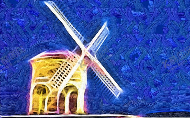 编号：46878609121637475571【酷图网】源文件下载-创意抽象几何风车装饰画