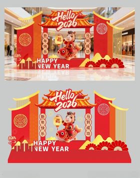 春节美陈马年春节喜庆装饰摆件