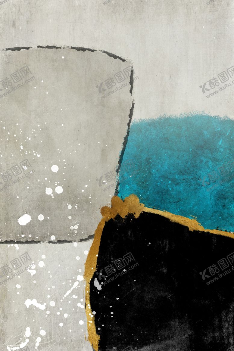 编号：11168710190400508717【酷图网】源文件下载-轻奢抽象流金岁月装饰画