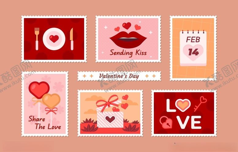 编号：95572911191225162368【酷图网】源文件下载-浪漫爱心主题卡片设计